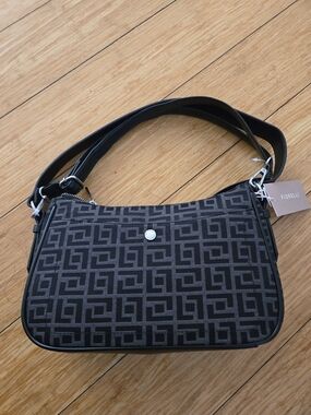 Fiorelli Black Geometric Jacquard Shoulder Bag